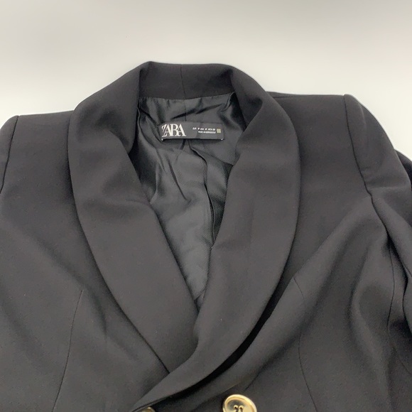 ZARA NEW WOMAN DOUBLE BREASTED FROCK COAT LONG BLAZER DRESS JACKET - Picture 6 of 8